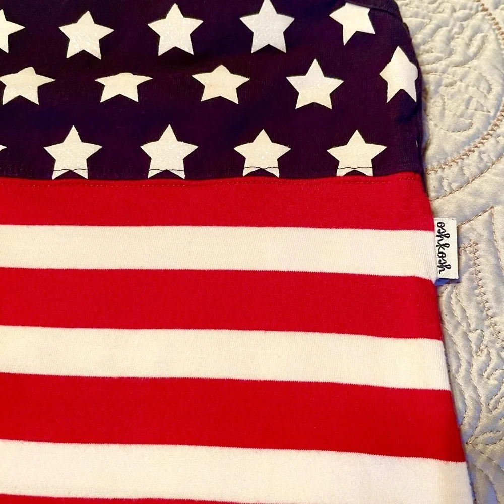 OSHKOSH girls size 6 Americana Flag design dress. White stars have glitter.